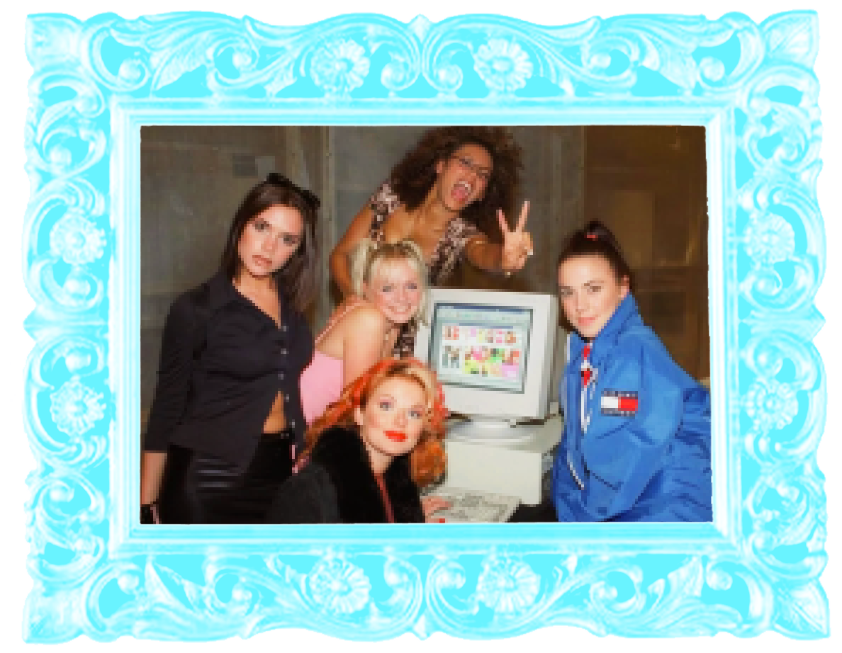 spice girls at a desktop computer